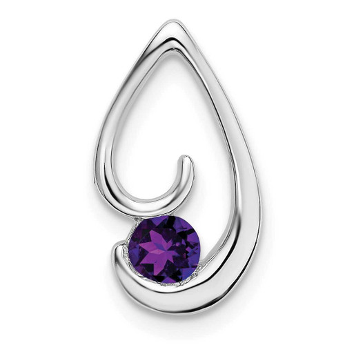 Image of 14K White Gold Amethyst Chain Slide Pendant PM7145-AM-W