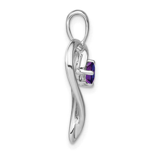 Image of 14k White Gold Amethyst Heart Pendant PM7020-AM-W