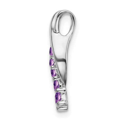 Image of 14K White Gold Amethyst Journey Chain Slide Pendant