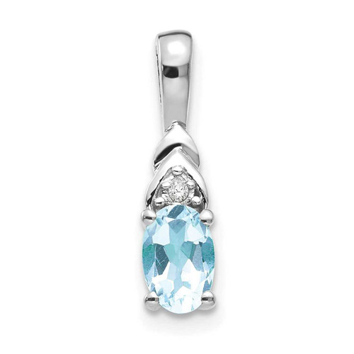 Image of 14k White Gold Aquamarine Diamond Pendant XBS240