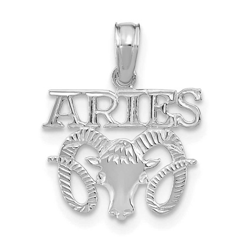 Image of 14K White Gold ARIES Pendant