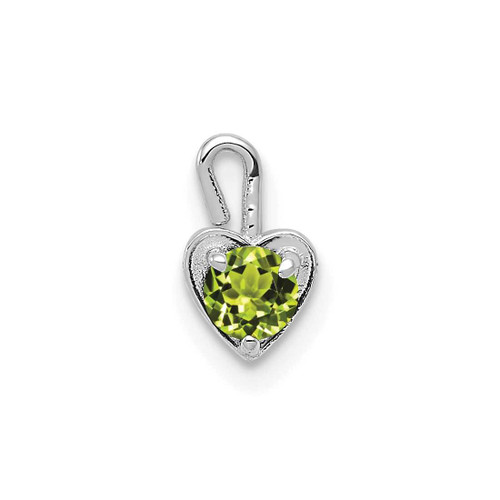 Image of 14k White Gold August Simulated Birthstone Heart Charm
