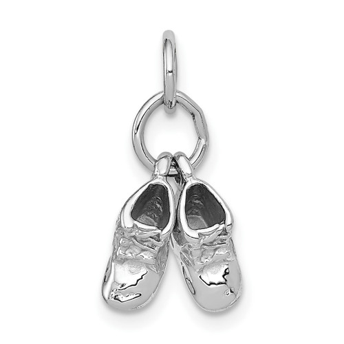 14K White Gold Baby Shoes Charm