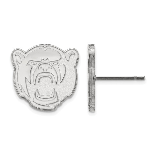 14K White Gold Baylor University Small Post Earrings by LogoArt