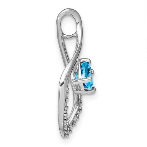 Image of 14K White Gold Blue Topaz & Diamond Pendant PM7035-BT-003-WA