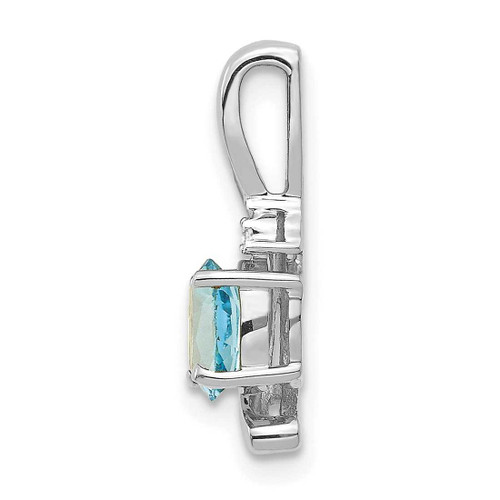 Image of 14k White Gold Blue Topaz Diamond Pendant XBS403