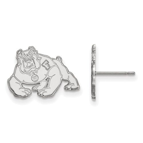 14K White Gold California State University Fresno Small Post Earrings by LogoArt