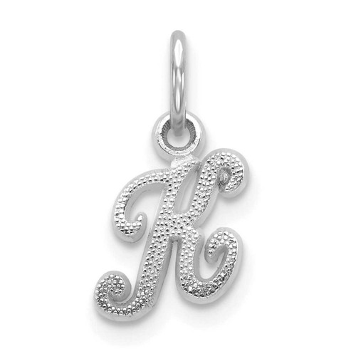 Image of 14K White Gold Casted Initial K Charm