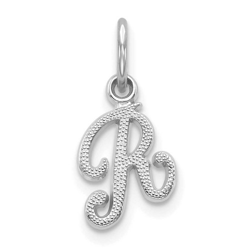 Image of 14K White Gold Casted Initial R Charm
