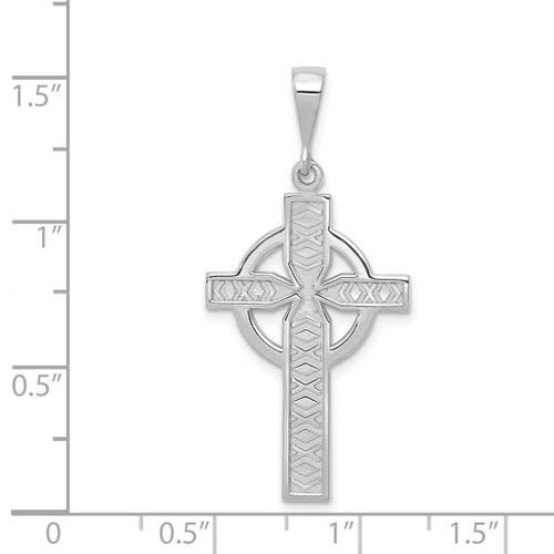 Image of 14K White Gold Celtic Cross Charm D805