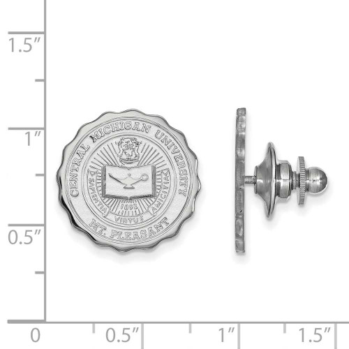 Image of 14K White Gold Central Michigan University Crest Lapel Pin by LogoArt