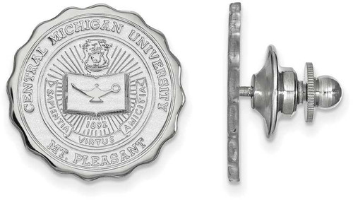 Image of 14K White Gold Central Michigan University Crest Lapel Pin by LogoArt