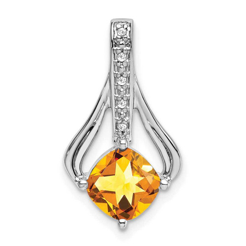 Image of 14K White Gold Citrine & Diamond Pendant PM7032-CI-002-WA