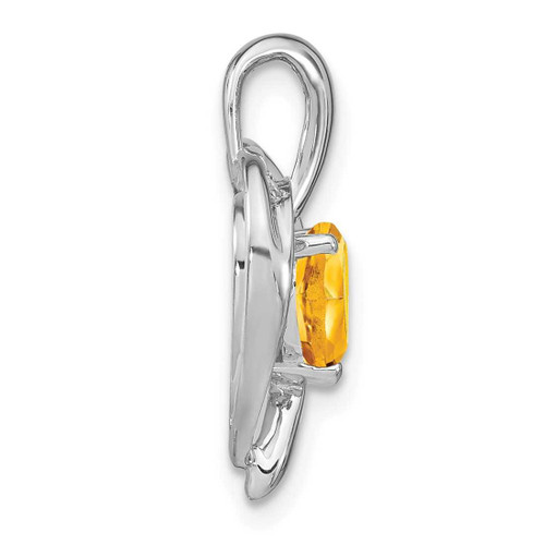 Image of 14k White Gold Citrine and Diamond Heart Pendant