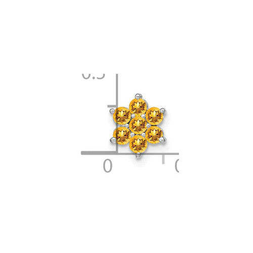 Image of 14k White Gold Citrine Floral Slide Pendant