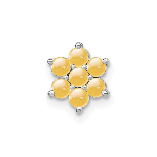 Image of 14k White Gold Citrine Floral Slide Pendant