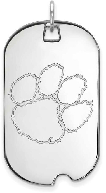 Image of 14K White Gold Clemson University Large Dog Tag by LogoArt