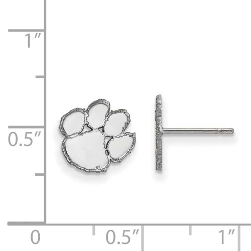 Image of 14K White Gold Clemson University X-Small Post Earrings by LogoArt