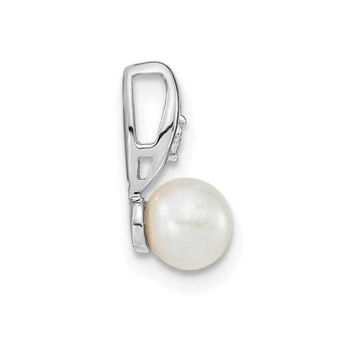 Image of 14K White Gold Cultured Freshwater Pearl Diamond Pendant XBS315