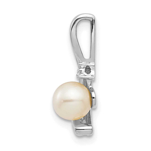 Image of 14K White Gold Cultured Freshwater Pearl Diamond Pendant XBS387