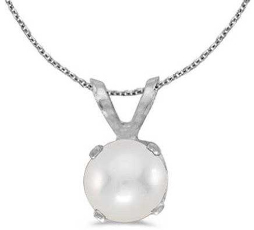 Image of 14k White Gold Cultured Freshwater Pearl Pendant (Chain NOT included)