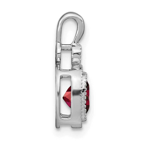 Image of 14K White Gold Cushion Garnet & Diamond Pendant PM3665-GA-001-WA