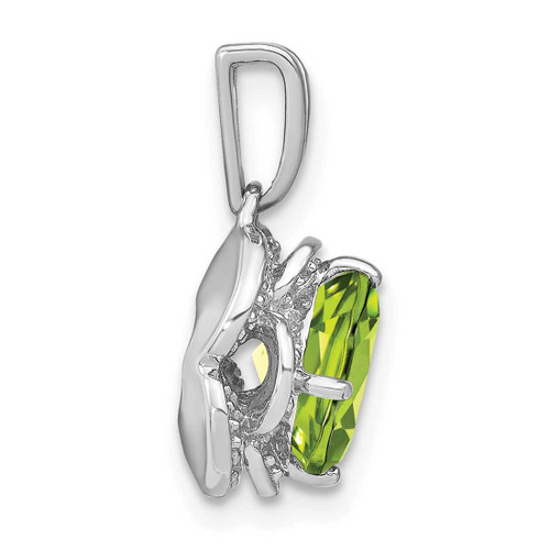 Image of 14K White Gold Cushion Peridot & Diamond Pendant PM7037-PE-002-WA