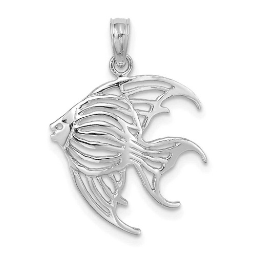 Image of 14K White Gold Cut-Out Angelfish Pendant