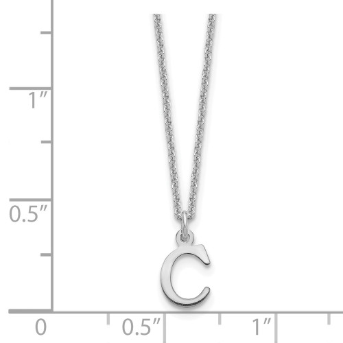14K White Gold Cutout Letter C Initial Necklace