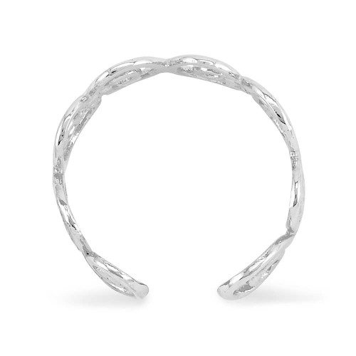 Image of 14K White Gold Cutout Repeating Swirl Toe Ring