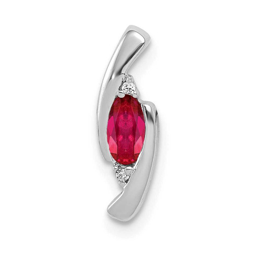 Image of 14K White Gold Diamond & .31ctw Ruby Pendant