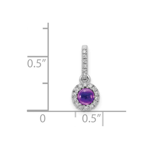 Image of 14K White Gold Diamond & Cabochon .47ctw Amethyst Pendant