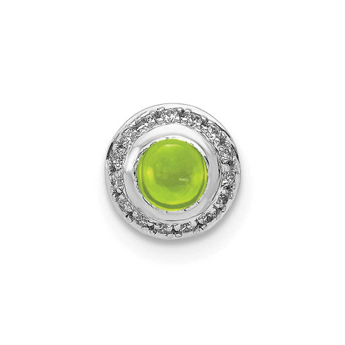 Image of 14K White Gold Diamond & Cabochon .47ctw Peridot Chain Slide Pendant