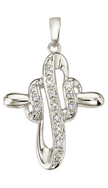 Image of 14K White Gold Diamond Cross Pendant (Chain NOT included)