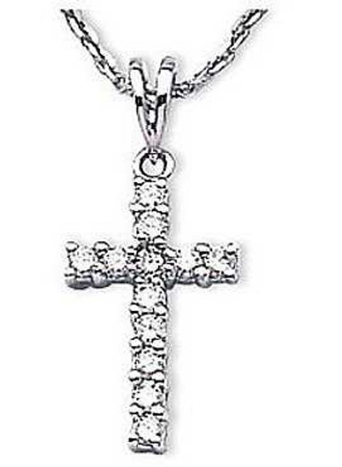 Image of 14K White Gold Diamond Cross Pendant (Chain NOT included) (CM-P7063W)