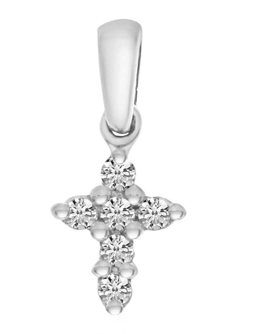 Image of 14K White Gold Diamond Cross Pendant (Chain NOT included) (CM-P7537W)