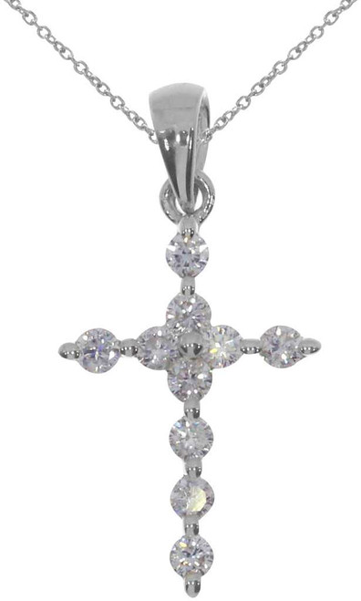 Image of 14K White Gold Diamond Cross Pendant (Chain NOT included) (CM-P7631W)