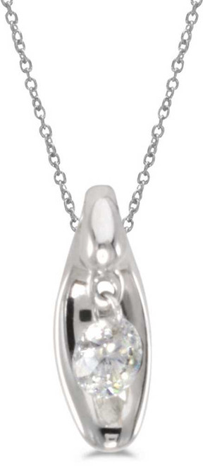 Image of 14K White Gold Diamond Dashing Diamonds Pendant (Chain NOT included) (CM-P8274W)