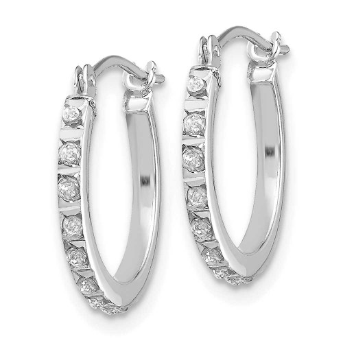 Image of 15mm 14K White Gold Diamond Fascination Hinged Hoop Earrings