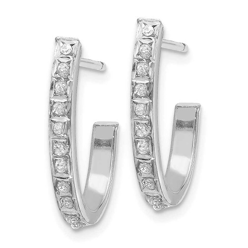 Image of 18mm 14K White Gold Diamond Fascination Hoop Earrings