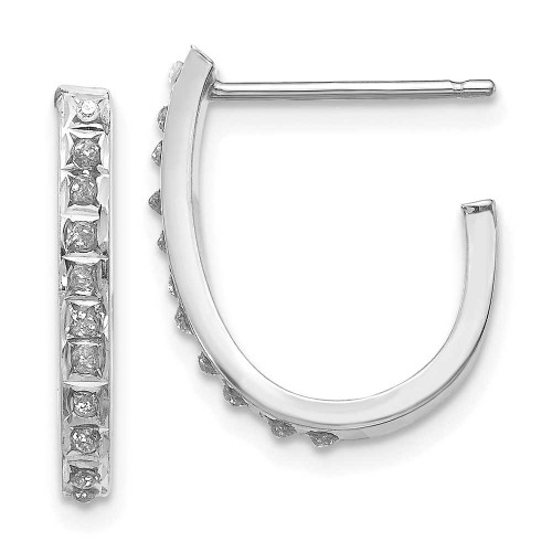 Image of 18mm 14K White Gold Diamond Fascination Hoop Earrings