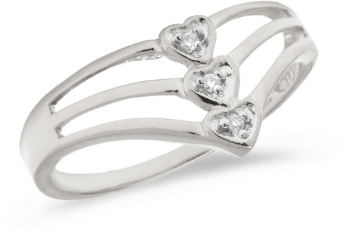 14K White Gold Diamond Heart Ring (CM-B079XW)