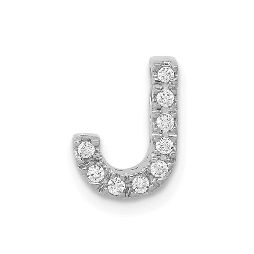 Image of 14K White Gold Diamond Initial J Pendant