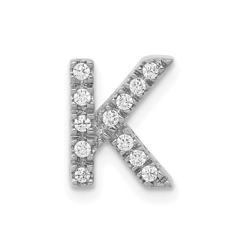 Image of 14K White Gold Diamond Initial K Pendant