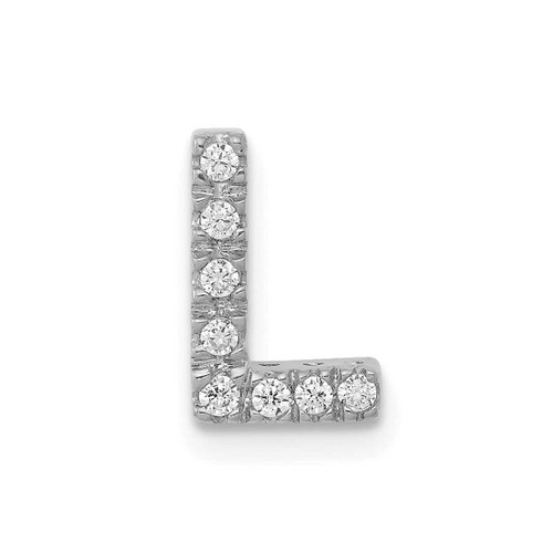 Image of 14K White Gold Diamond Initial L Pendant