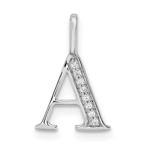 Image of 14K White Gold Diamond Letter A Initial Pendant PM8365A-002-WA