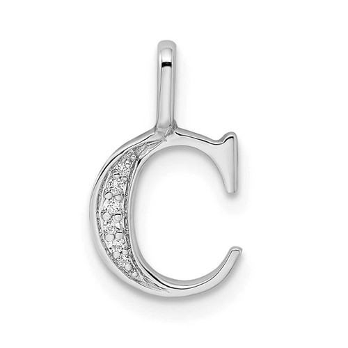 Image of 14K White Gold Diamond Letter C Initial Pendant PM8365C-002-WA