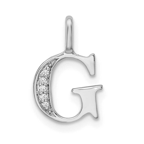 Image of 14K White Gold Diamond Letter G Initial Pendant PM8365G-003-WA
