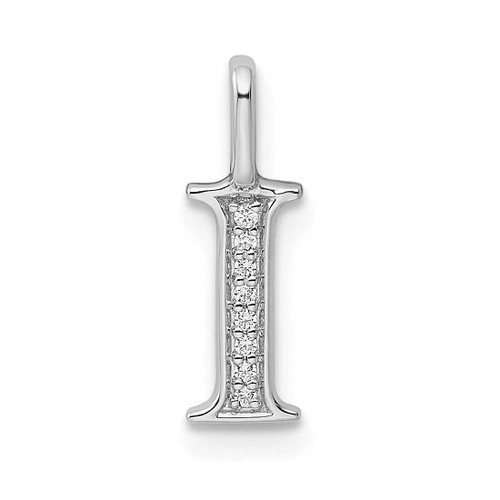 Image of 14K White Gold Diamond Letter I Initial Pendant PM8365I-003-WA