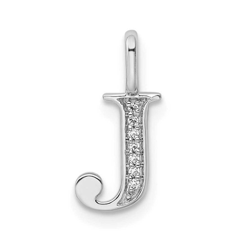 Image of 14K White Gold Diamond Letter J Initial Pendant PM8365J-003-WA